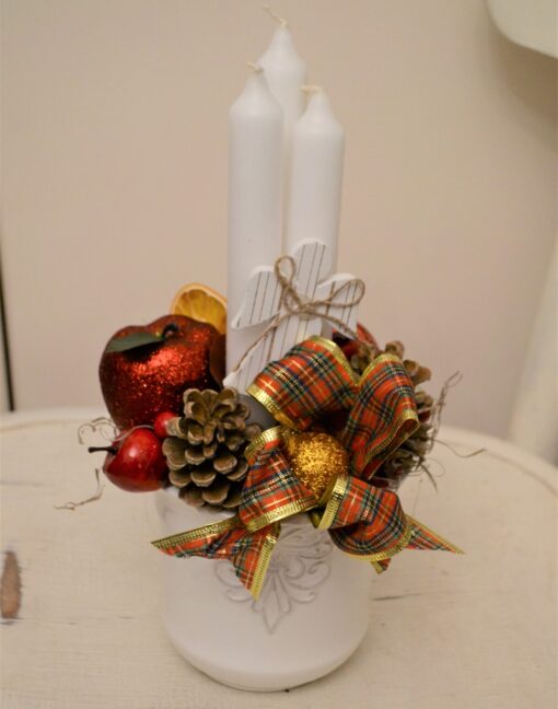 Aranjament Crăciun cu 3 lumânări